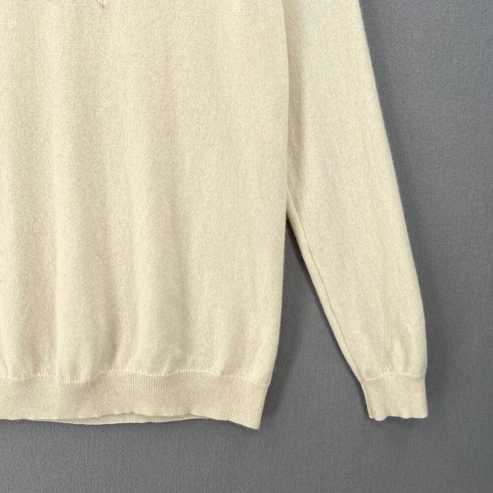 CHINTI AND PARKER Bonjour Cashmere Sweater Womens Large Cream Crew Neck FLAWED - Picture 12 of 16